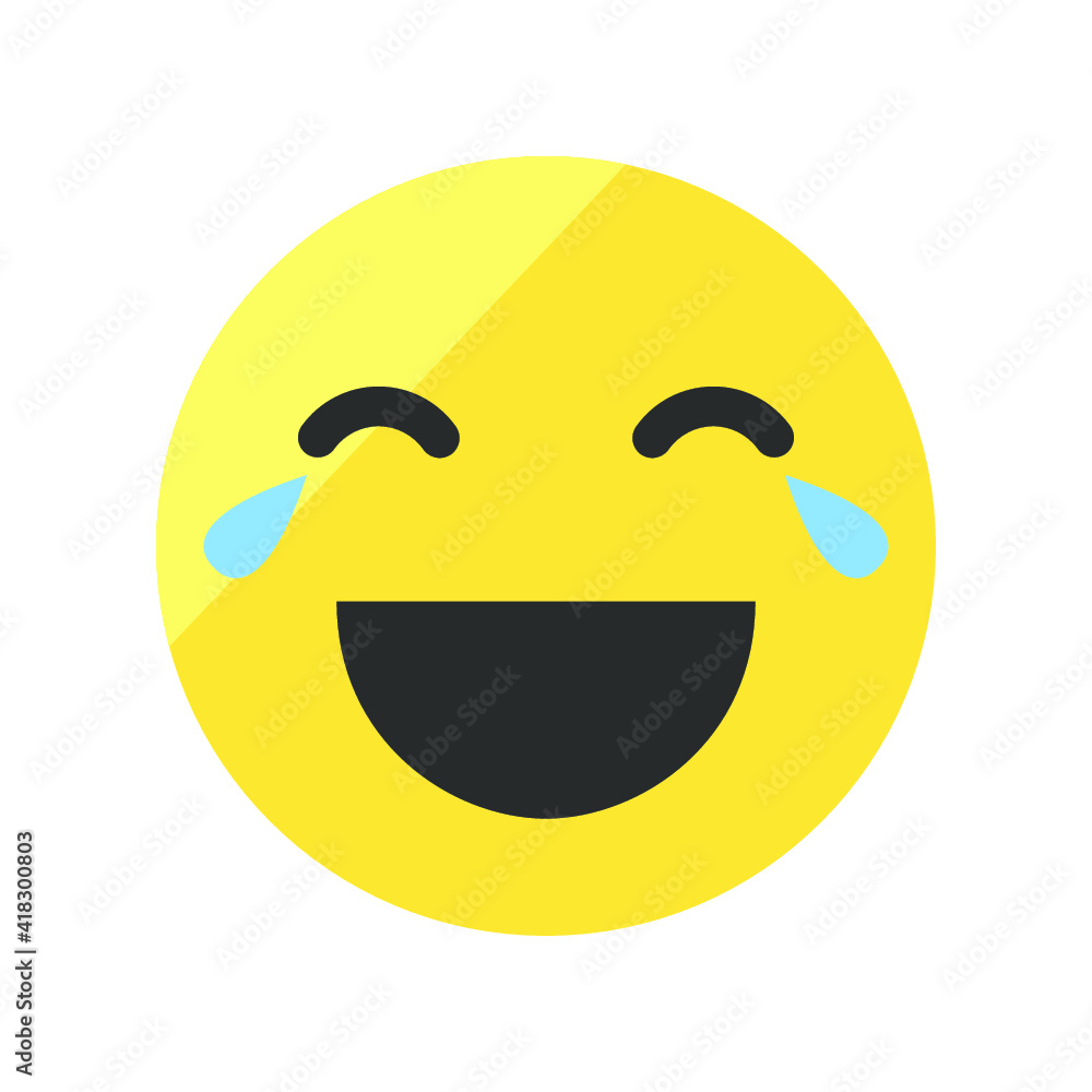 Obraz premium Vector illustration of emotions icon/ emoji on white background. Happy emoji icon.