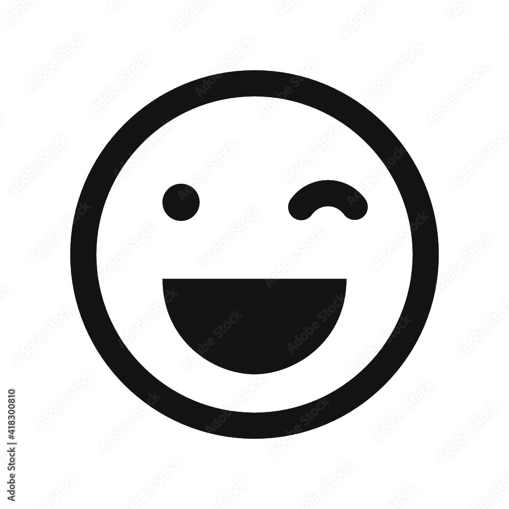 Vector illustration of emotions icon/ emoji on white background. Winking emoji icon. Vector illustration of emotions icon/ emoji on white background. Winking emoji icon.