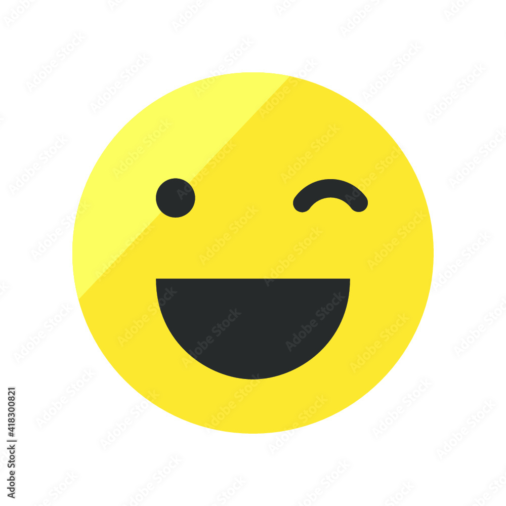 Vector illustration of emotions icon/ emoji on white background. Winking emoji icon. Vector illustration of emotions icon/ emoji on white background. Winking emoji icon.