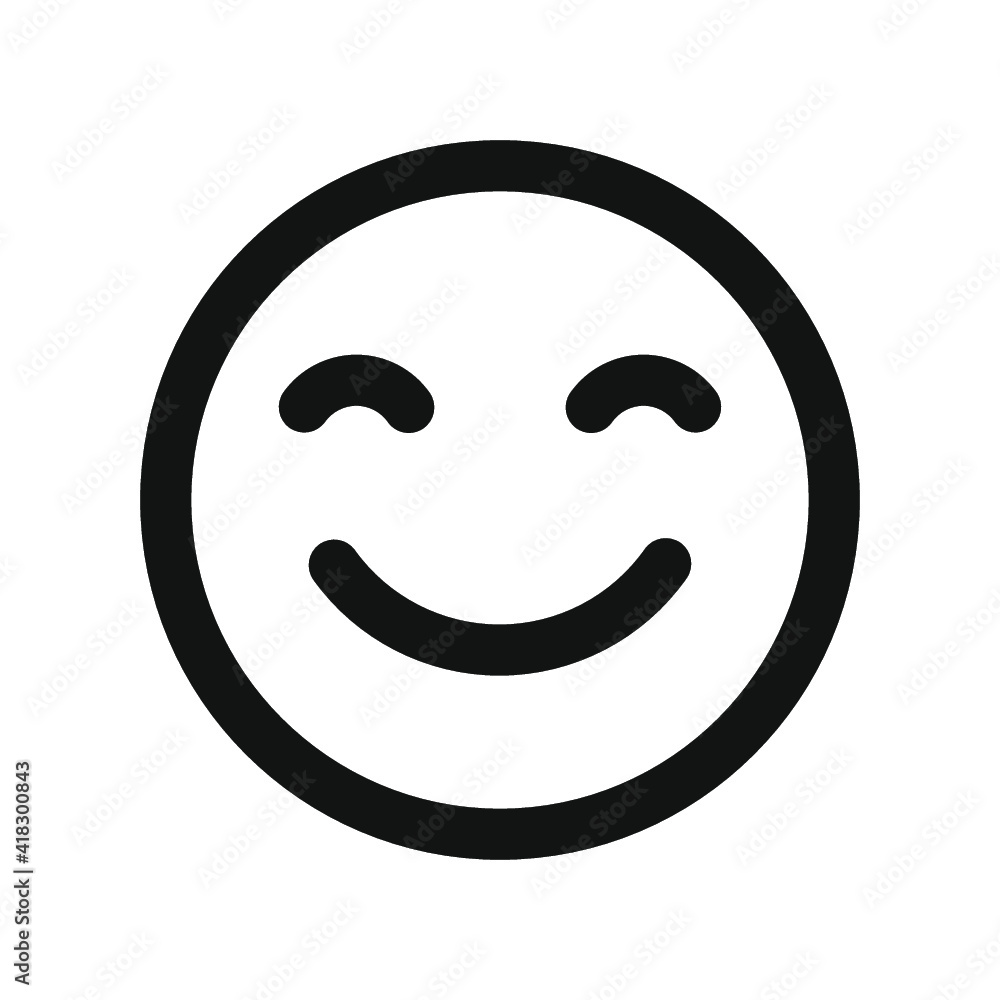Vector illustration of emotions icon/ emoji on white background. Happy emoji icon. Vector illustration of emotions icon/ emoji on white background. Happy emoji icon.