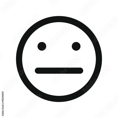 Vector illustration of emotions icon/ emoji on white background. Neutral emoji icon.