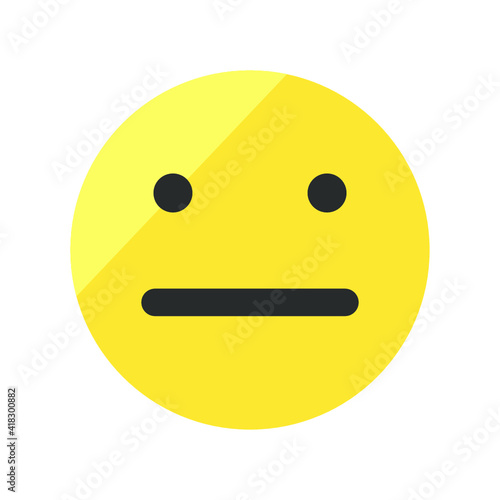 Vector illustration of emotions icon/ emoji on white background. Neutral emoji icon.