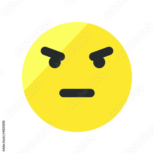 Vector illustration of emotions icon/ emoji on white background. Angry emoji icon.