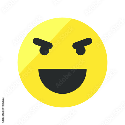 Vector illustration of emotions icon/ emoji on white background. Angry emoji icon.