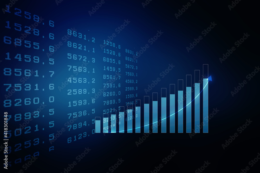 2d rendering Stock market online business concept. business Graph 2d rendering Stock market online business concept. business Graph