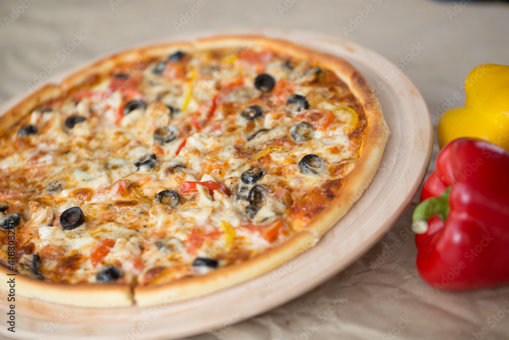 Pizza and color sweet pepper Pizza and color sweet pepper