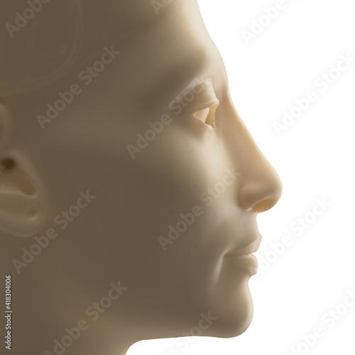 Bust of Nefertiti ivory coloured face of Egyptian lady women goddess 