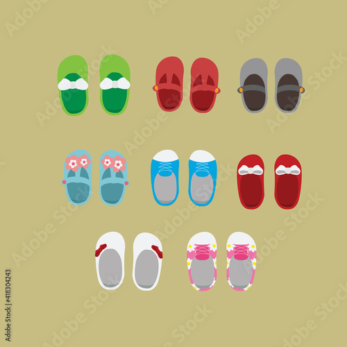 baby shoes shower graphic design illustration banner background travel sandal clothing style casual summer fashion 