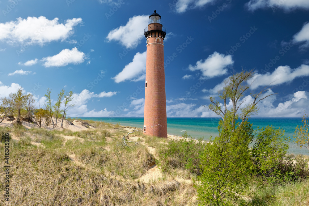 Little Sable Point Lighthouse in dunes, built in 1867 Little Sable Point Lighthouse in dunes, built in 1867