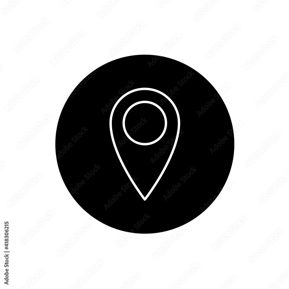 Location symbol. GPS location symbol. Flat design style. Location symbol. GPS location symbol. Flat design style.