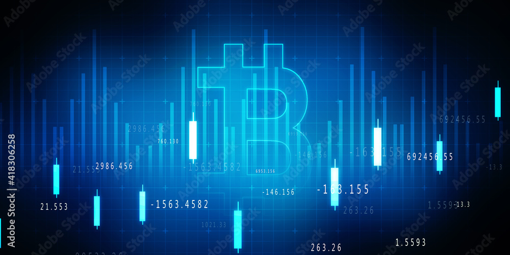 2d rendering bitcoin sign with graph
 