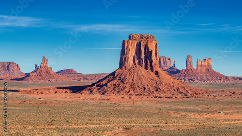 Famous Monument Valley, panorama at morning time, Arizona - Utah, USA