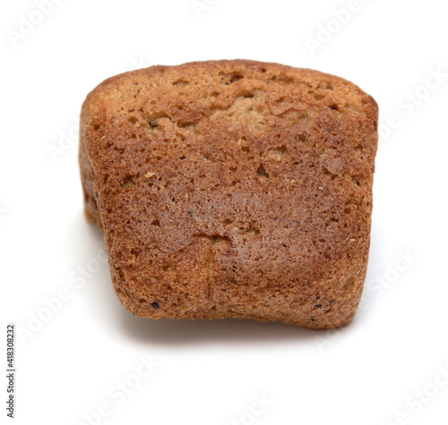 slice of white bread isolated on white background