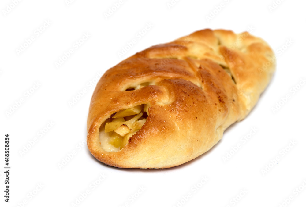 baked pie with filling on white baked pie with filling on white
