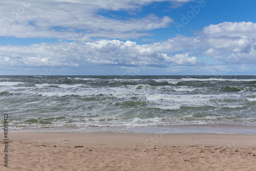 Baltic sea at noon with waves. © lunarvogel