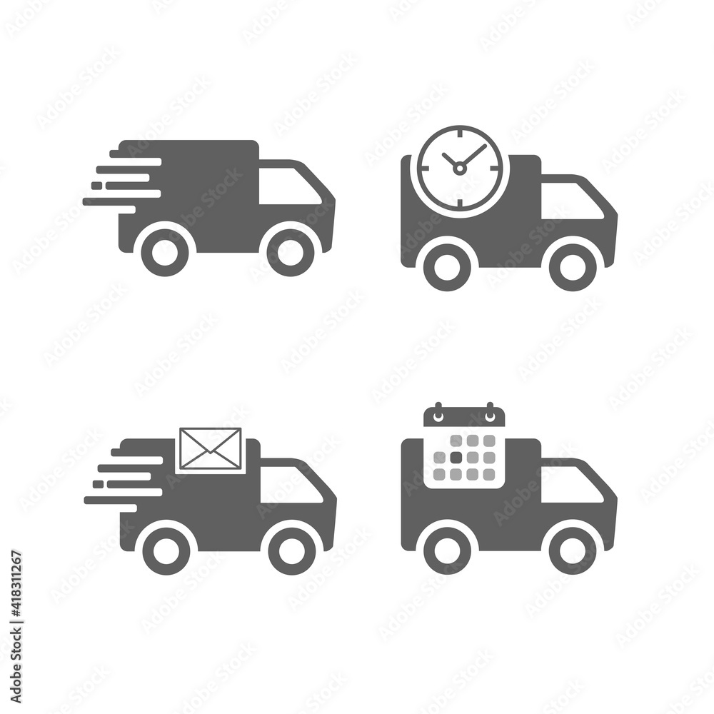 Delivery truck icons, vector set illustration Delivery truck icons, vector set illustration