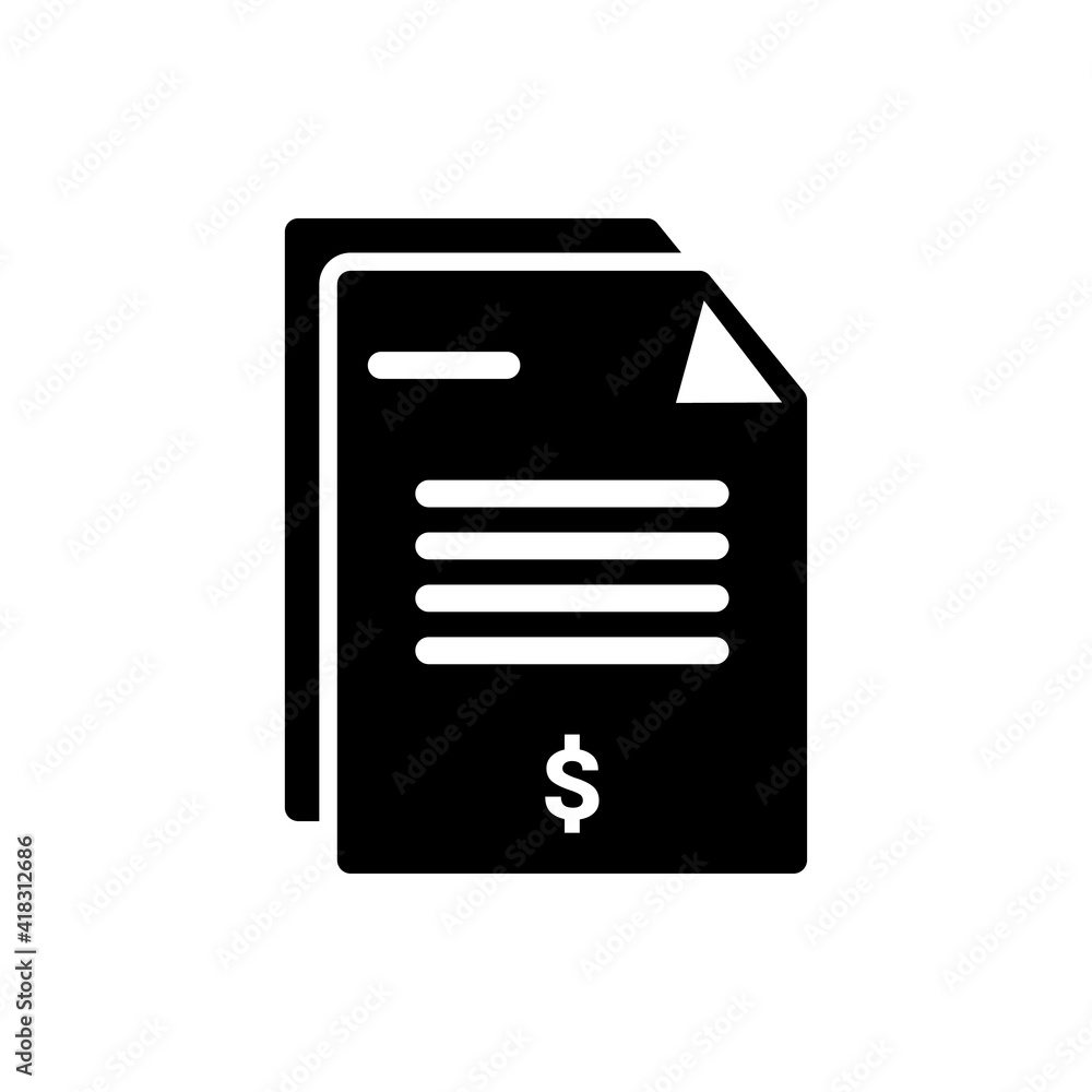 Invoice bill icon vector. Bill payment icon illustration. Simple design on white background. Invoice bill icon vector. Bill payment icon illustration. Simple design on white background.