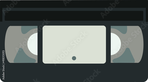 vhs cassette illustration black gray