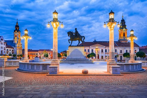 Quadro su tela Oradea medieval downtown in Crisana, Romania