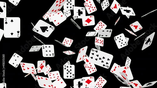 Casino online advertising with Poker card set on a darkness scene., Casino online, blackjack game rules(added alpha channel), 4K Looping Animated Background.