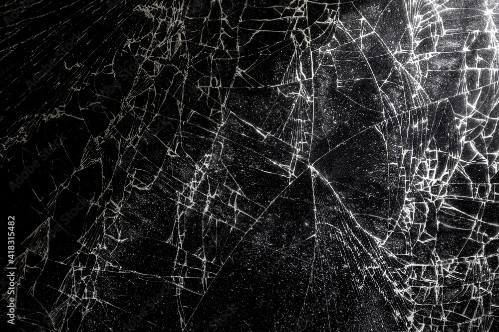 Broken black glass as background. Broken black glass as background.