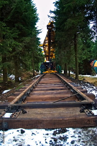 Repair of the Polish railway line No. 311 (from Szklarska Poręba to Poland's border with the Czech Republic) In November 2009. photo