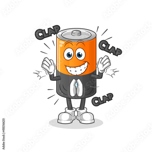 battery applause illustration. character vector