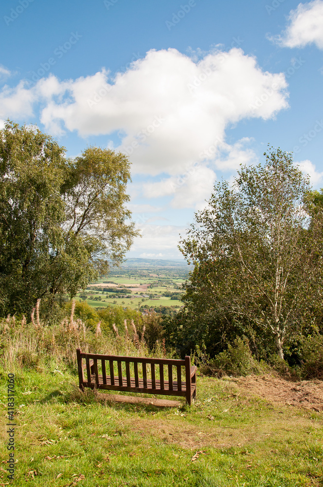 Autumn scenery along the Malvern hills of England.