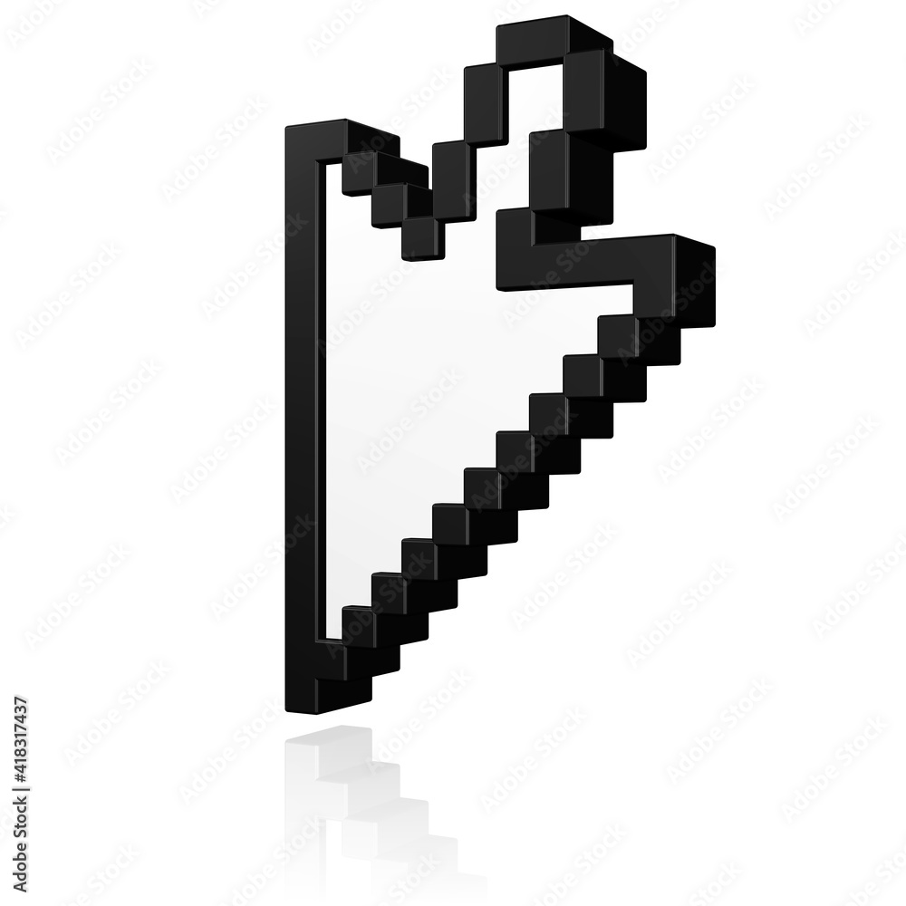 3D - Symbol eines Mauszeigers 3D - Symbol eines Mauszeigers