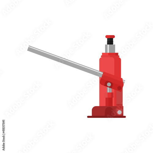 Flat design hydraulic jack vector graphics