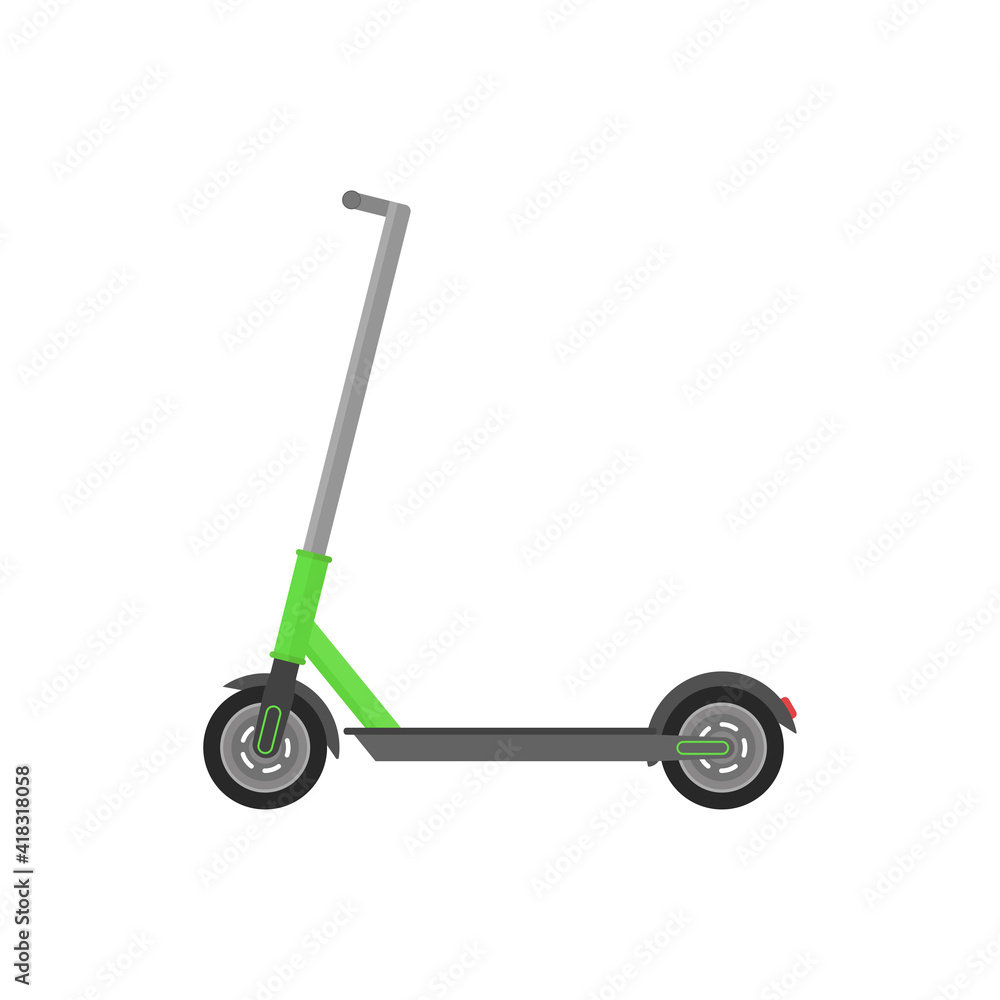 Flat design green scooter vector graphics Flat design green scooter vector graphics