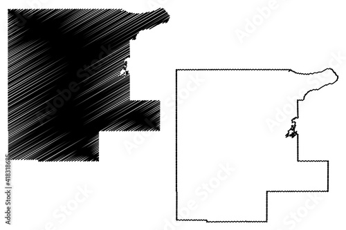Noble County, Oklahoma State (U.S. county, United States of America, USA, U.S., US) map vector illustration, scribble sketch Noble map