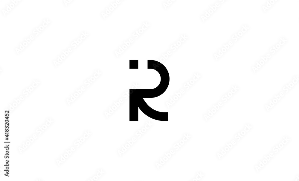 Letter R Monogram Logo Design Minimal Icon With Black Color Letter R Monogram Logo Design Minimal Icon With Black Color