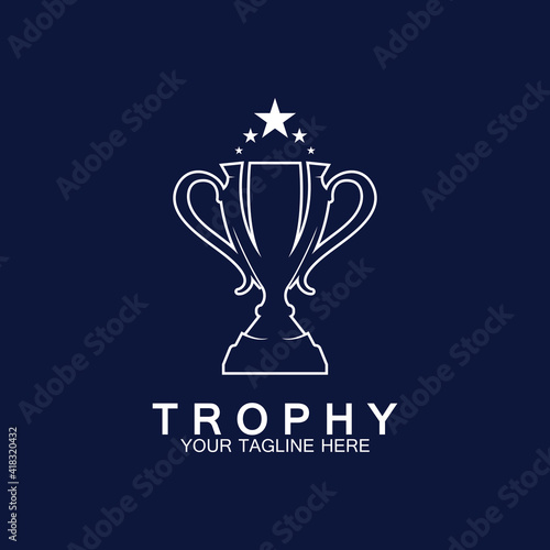 Trophy vector logo icon.champions  trophy logo icon for winner award logo template
