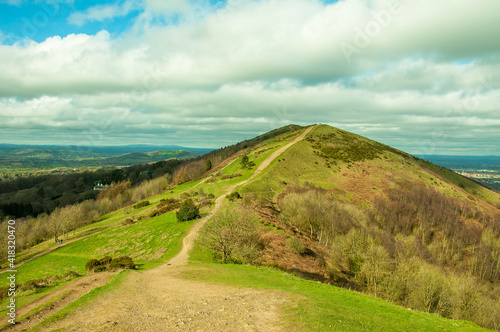 Malvern hills landscape in the summertime.