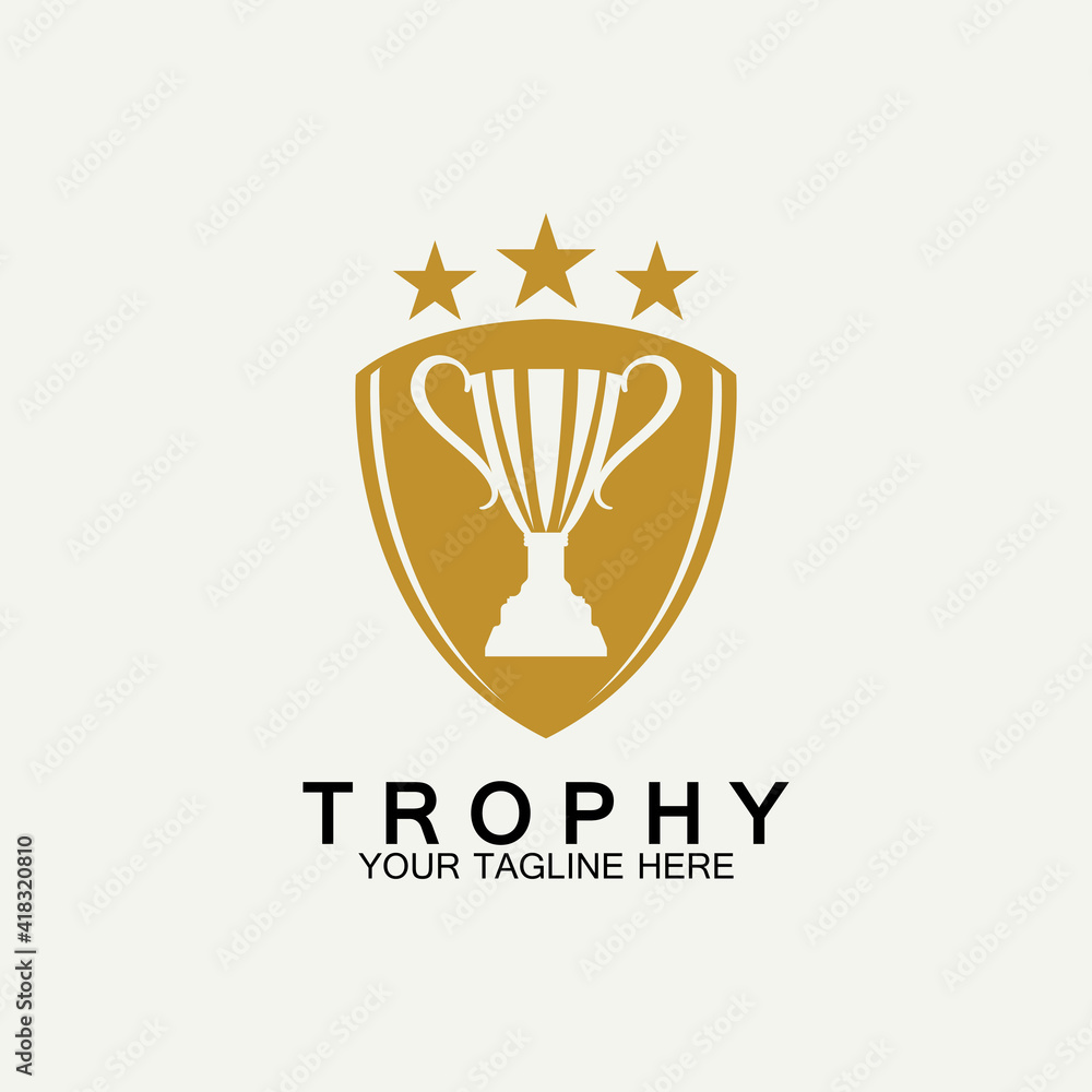 Trophy vector logo icon.champions trophy logo icon for winner award logo template Trophy vector logo icon.champions trophy logo icon for winner award logo template
