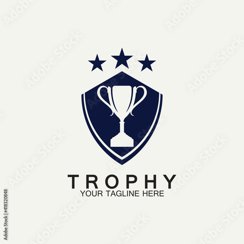 Trophy vector logo icon.champions  trophy logo icon for winner award logo template
