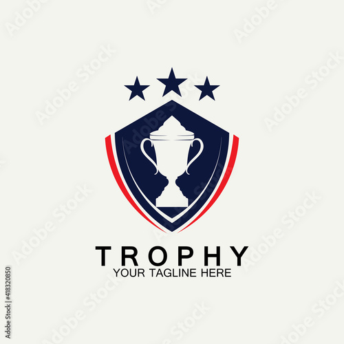 Trophy vector logo icon.champions  trophy logo icon for winner award logo template