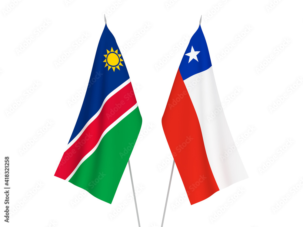Chile and Republic of Namibia flags