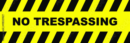 No trespassing sign on white background