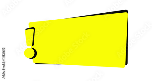text with exclamation mark on white background	