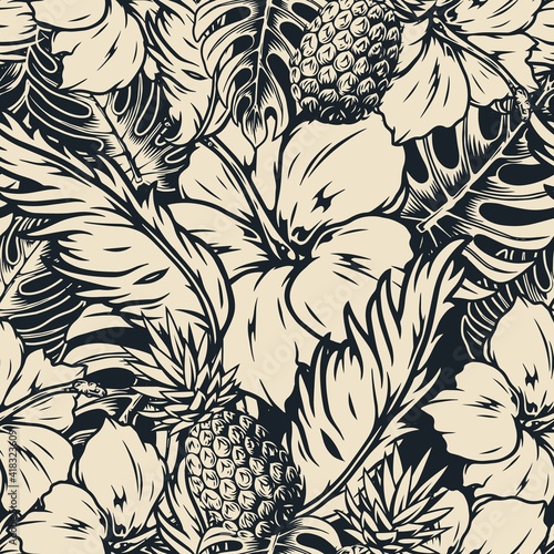 Tropical seamless pattern