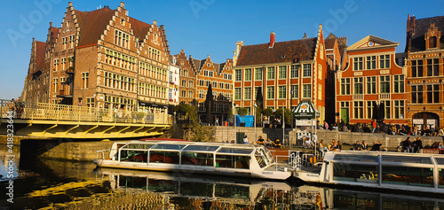 Beautiful view of Ghent, Belgium. 