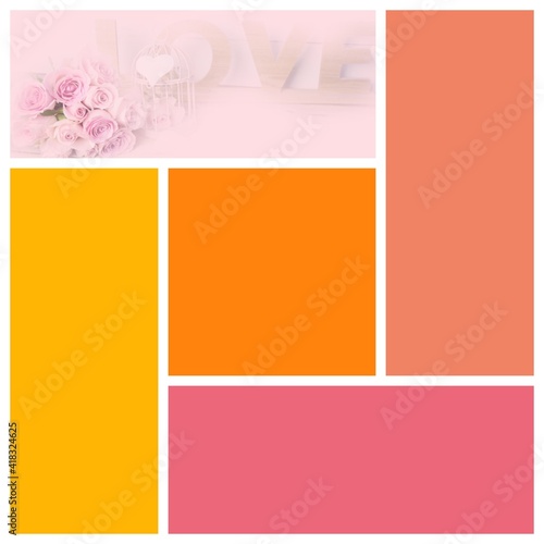 Modern collage with flowers...