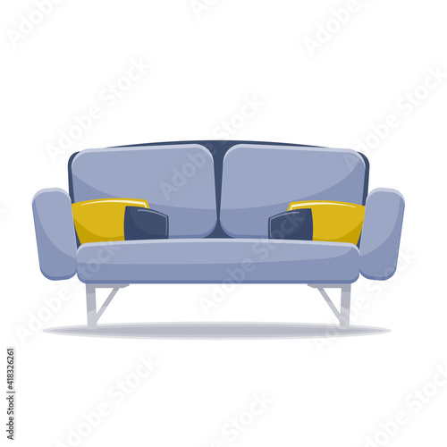 Sofa vector illustration isolated on white background.