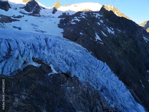 Panorama of swiss Triftgletscher photo