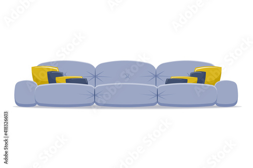 Sofa vector illustration isolated on white background.