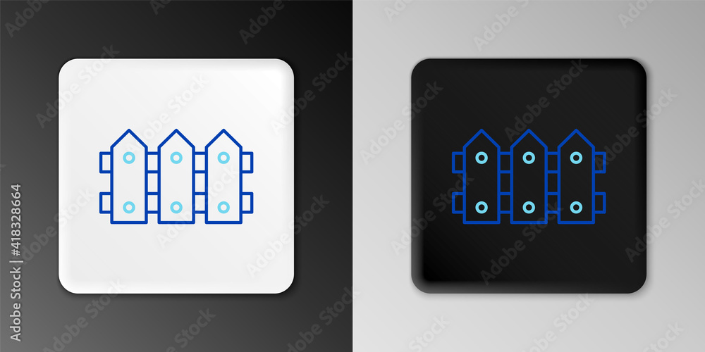 Line Garden fence wooden icon isolated on grey background. Colorful outline concept. Vector. Line Garden fence wooden icon isolated on grey background. Colorful outline concept. Vector.