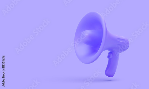 Plastic megaphone with shadow. Vector illustration