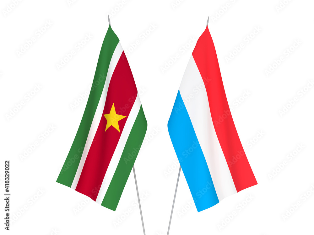 Luxembourg and Suriname flags
